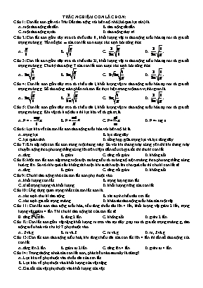 Trắc nghiệm Vật lí 12 - Con lắc đơn